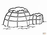 Igloo Drawing Coloring sketch template