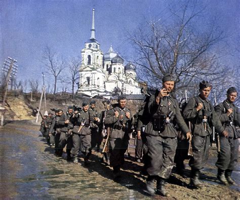 World War Ii In Color German Soldiers Marching In The
