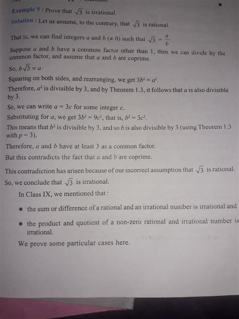 Prove That Root 3 Is An Irrational No Hence Show That 7 2root 3 Is