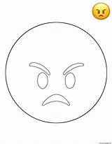 Angry Coloring Emoji Sheets Pages Printable Online Color sketch template