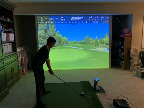 country club elite retractable simulator screen real feel golf mats