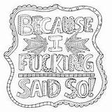 Coloring Pages Adult Cute Color Insult Choose Board Badass sketch template