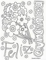 Quinceanera Coloring Pages Celebration Alley Doodle Feliz sketch template
