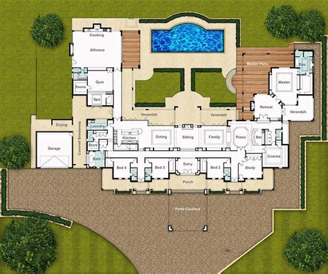 single storey house floor plan  chateau  boyd design perth country floor plans mansion