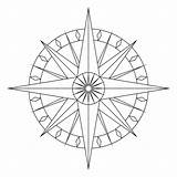 Compass Rose Blank Drawing Coloring Template Pages Clipart Line Google Kids Patterns Library Gif sketch template