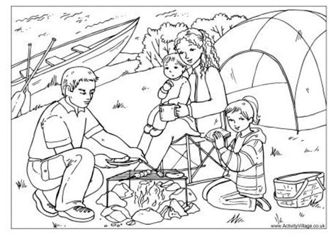 family  camping printable coloring pages letscoloritcom verao