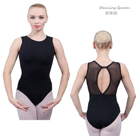 Adult Basic Designed Black Gymnastics Leotards For Woman Spandex Lace