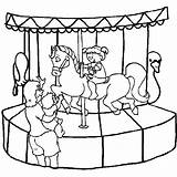 Coloring Pages Park Carnival Amusement Carousel Ride Drawing Colouring Miscellaneous Arcade Kid Want Little Color Coaster Roller Kids Colour Printable sketch template