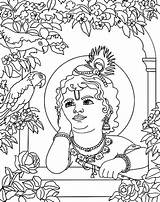 Krishna Janmashtami Shri Singing Bird Mandala Colornimbus sketch template