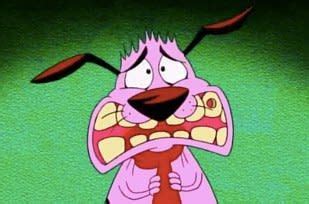 pin  courage  cowardly dog