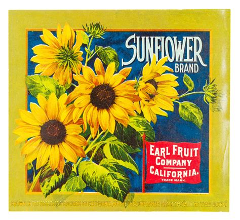 fruit label sunflower brand  earl fruit  california witherells auction house