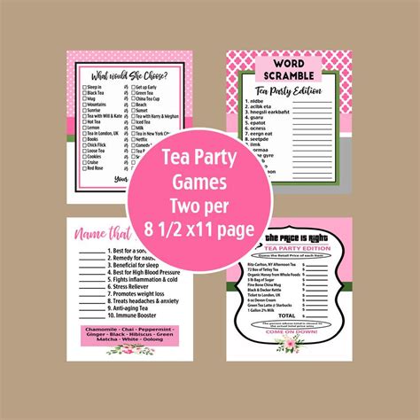 tea party games bridal tea party games birthday tea party etsy tea