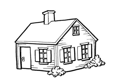 simple house coloring pages scenery mountains