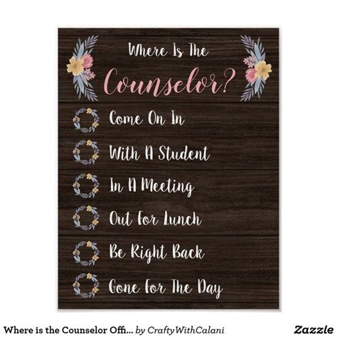counselor office door sign zazzlecom school nurse