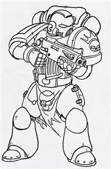 Coloring Uncoloured Vanguard 40k Marines Favourites sketch template