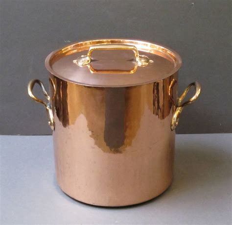 large copper stock pot  lid  stdibs