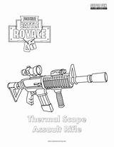 Fortnite Coloring Assault Rifle Thermal Scope Pages Weapons Fun Super Battle sketch template