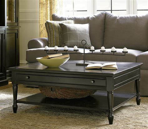 country chic black wood square coffee table with lift top zin home