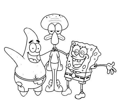 spongebob  friends coloring pages sketch coloring page