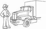 Truck Driver Clipart Pages Colouring Coloring Cliparts Clipartbest Driving Library sketch template