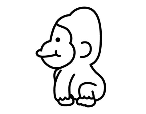 baby gorilla coloring page coloringcrewcom