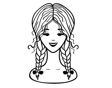hairstyle  braids coloring page coloringcrewcom