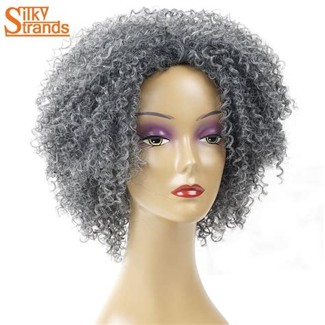 Synthetic Short Synthetic Afro Kinky Curly Wigs For Women Mix Black
