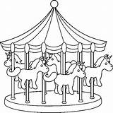 Roller Coaster Coloring Carousel Cart Pages Carnival Park Night Getdrawings Drawing sketch template