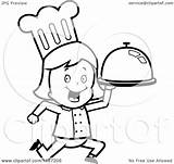 Chef Girl Clipart Cartoon Coloring Platter Running Thoman Cory Outlined Vector 2021 sketch template