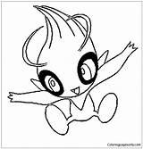 Celebi Pokemon Pages Coloring sketch template
