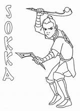 Sokka Airbender Bender Coloring4free Coloringsun Zuko sketch template