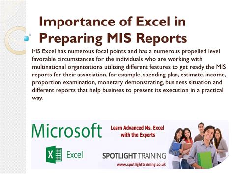 Importance Of Excel In Preparing Mis Reports By Spotlightexcel Issuu
