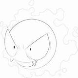Pokemon Gastly Coloring Line Pages sketch template