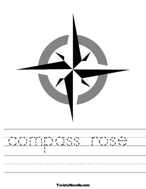 compass rose coloring page worksheets worksheets