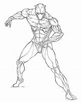 Panther Defend Challa Superheroes sketch template