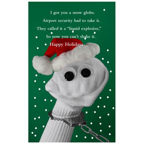 quiplip funny holiday card snow globe greeting card from the sock