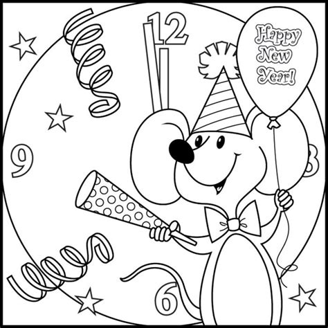 happy  year   coloring page  printable coloring pages