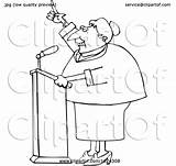 Cartoon Politician Speaking Podium Female Djart sketch template