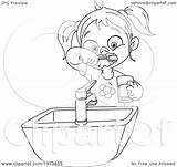 Teeth Brushing Girl Clipart Her Brush Illustration Lineart Yayayoyo Royalty Woman Vector Cartoon Clip 2021 Clipground sketch template