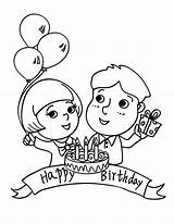 Coloring Pages Boy Birthday Couple sketch template