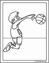 Basketball Coloring Pages Shot Jump Print Colorwithfuzzy sketch template