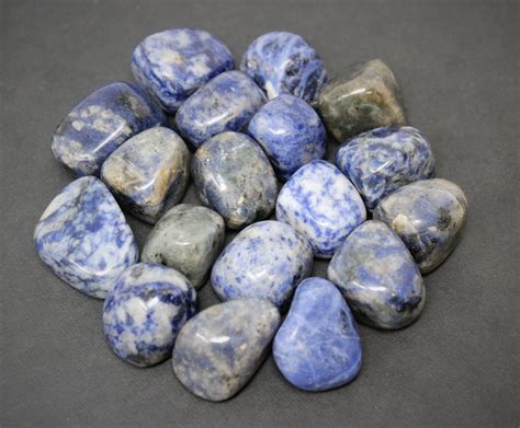 sodalite tumbled stones choose   pieces  grade tumbled