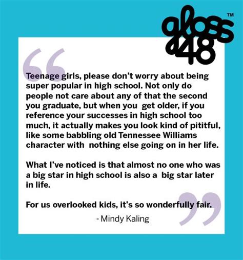 mindy kalings thoughts  high school popularity love   emphasize
