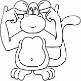 Apen Kleurplaten Aap Monkeys Kleurplaat Affen Macaco Ausmalbilder Coloriages Ouvidos Scimmie Tampando Os Oren Colorir Singe Singes Gekke Vingers Colorat sketch template