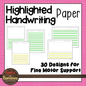 writing paper highlighted handwriting stationary tpt