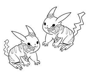 printable zombie pikachu coloring pages book  kids