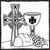 Communion Thursday Maundy Supper Bulletin Sunday Coloring Lord Sheets sketch template