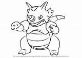 Pokemon Rhydon Go Draw Step Pages Drawing Coloring Tutorials Drawingtutorials101 Learn Choose Board sketch template