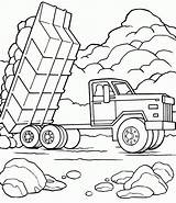 Dump Truck Coloring Pages Unloading Kids Comments sketch template