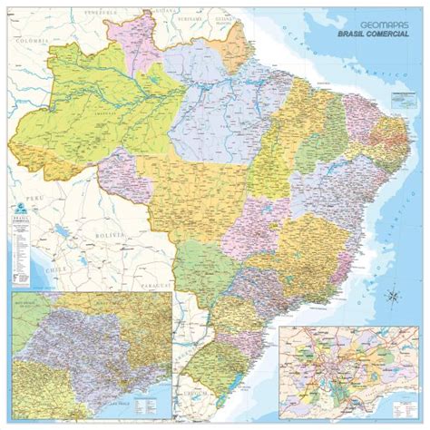 brasil comercial geopolitico 1 70 x 1 70m bia mapas